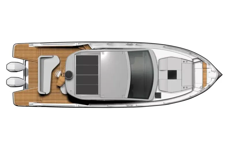  Yacht Photos Pics Manufacturer Provided Image: Top view of 2025 Beneteau Gran Turismo 40 yacht layout, showcasing deck and interior design.