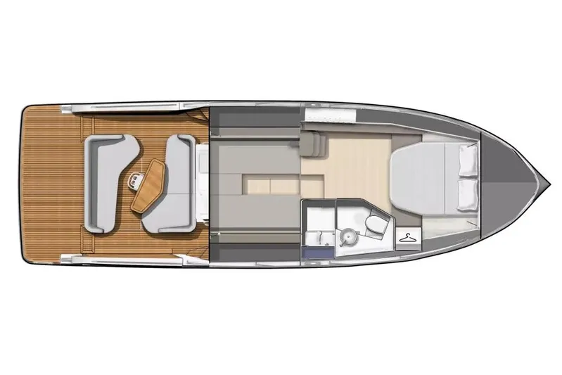  Yacht Photos Pics Manufacturer Provided Image: Floor plan of 2025 Beneteau Gran Turismo 40 yacht, featuring spacious interior layout.