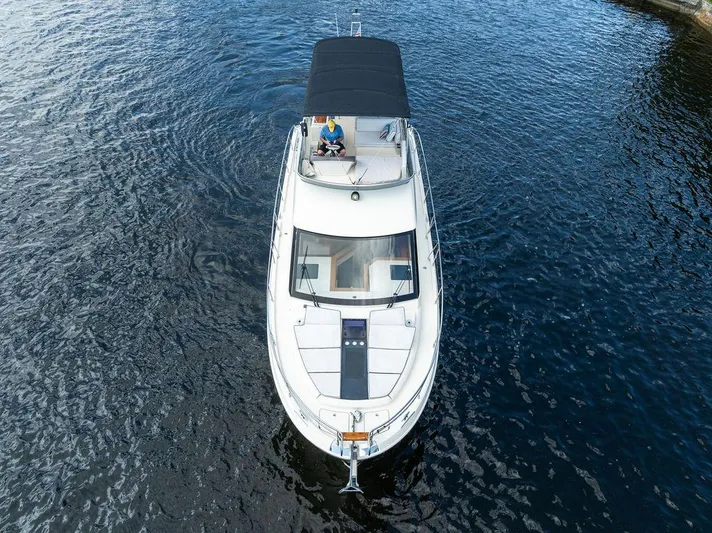 Have Another Yacht Photos Pics Aerial view of 2016 Beneteau Monte Carlo 4 yacht cruising on water.