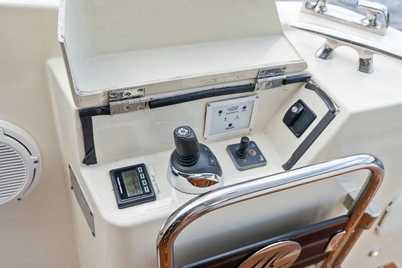 Have Another Yacht Photos Pics Control panel of a 2016 Beneteau Monte Carlo 4 yacht, featuring navigation controls.