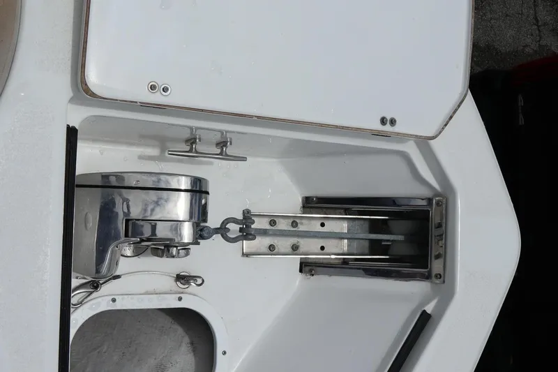  Yacht Photos Pics Anchor compartment of 2016 Sea Fox Commander 288 boat, featuring stainless steel fittings.