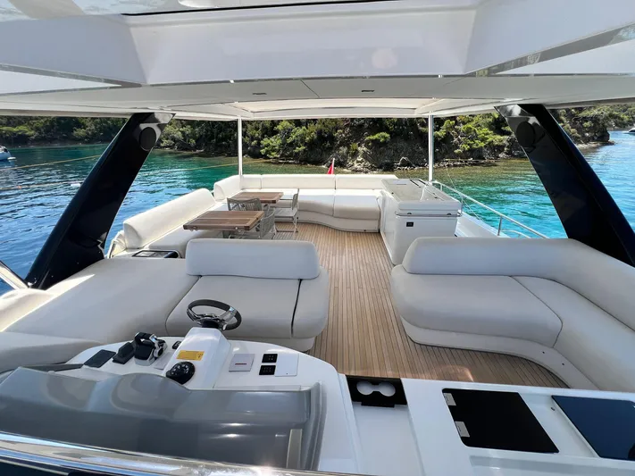 Ns03445 Yacht Photos Pics Luxurious 2022 Lagoon SIXTY 7 yacht interior with elegant seating and scenic ocean view.