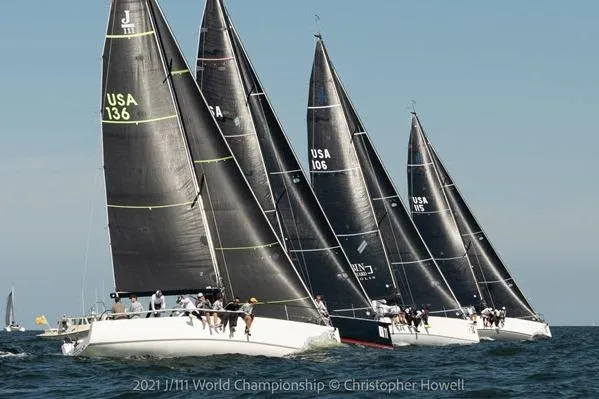 Elvis Yacht Photos Pics Sailboats racing in 2021 J/111 World Championship, featuring J Boats J 111 models.