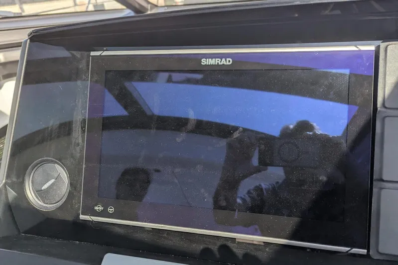  Yacht Photos Pics Simrad display on 2022 Sunseeker Predator 55 EVO yacht dashboard.