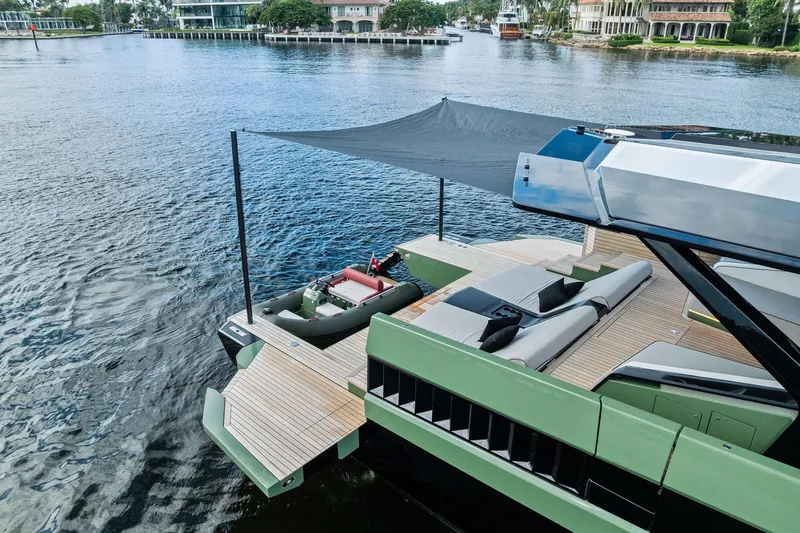 Another World Yacht Photos Pics Luxury 2025 Wally Wallytender 100 yacht with spacious deck and modern design.