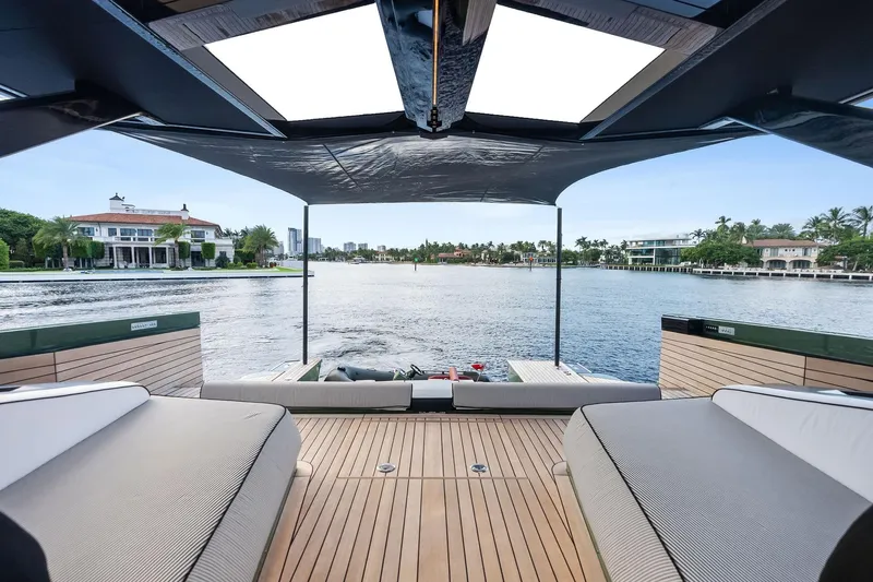 Another World Yacht Photos Pics Luxurious 2025 Wally Wallytender 100 yacht with spacious deck and waterfront view.