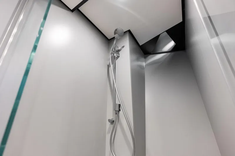 Another World Yacht Photos Pics Modern shower area inside 2025 Wally Wallytender 100 yacht.
