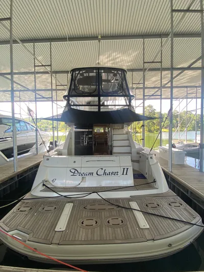 Dream Chaser Yacht Photos Pics 2008 Sea Ray 47 Sedan Bridge yacht docked, named "Dream Chaser II."