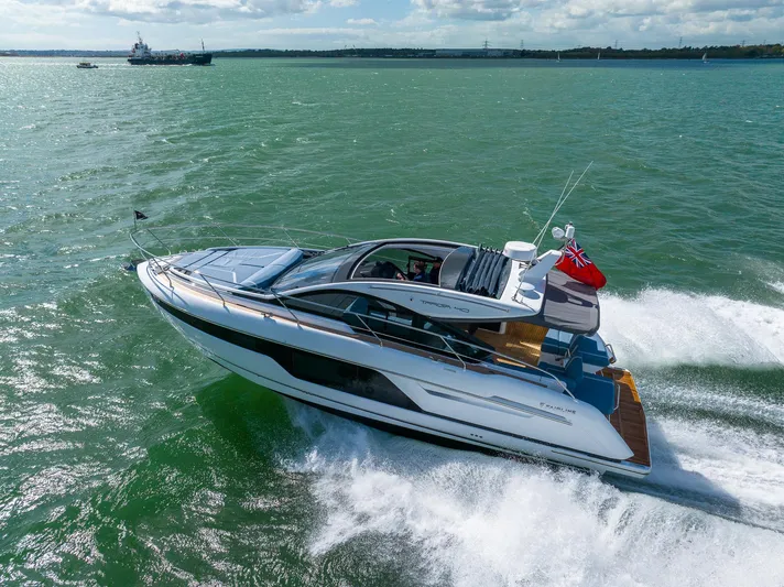 Availble To Order Yacht Photos Pics 2026 Fairline Targa 40 yacht cruising on open water, showcasing sleek design and luxury.