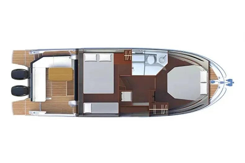  Yacht Photos Pics Manufacturer Provided Image: Top view layout of 2026 Beneteau Antares 11 Coupe, showcasing interior design and features.