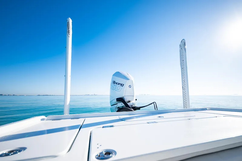  Yacht Photos Pics 2016 Barker Boatworks 26 Calibogue Bay on calm blue waters under clear sky.