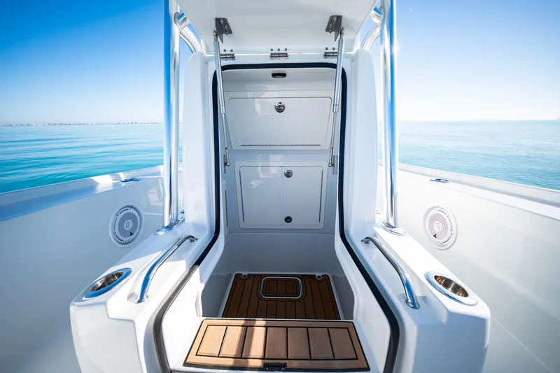  Yacht Photos Pics 2016 Barker Boatworks 26 Calibogue Bay interior with sleek design and ocean view.