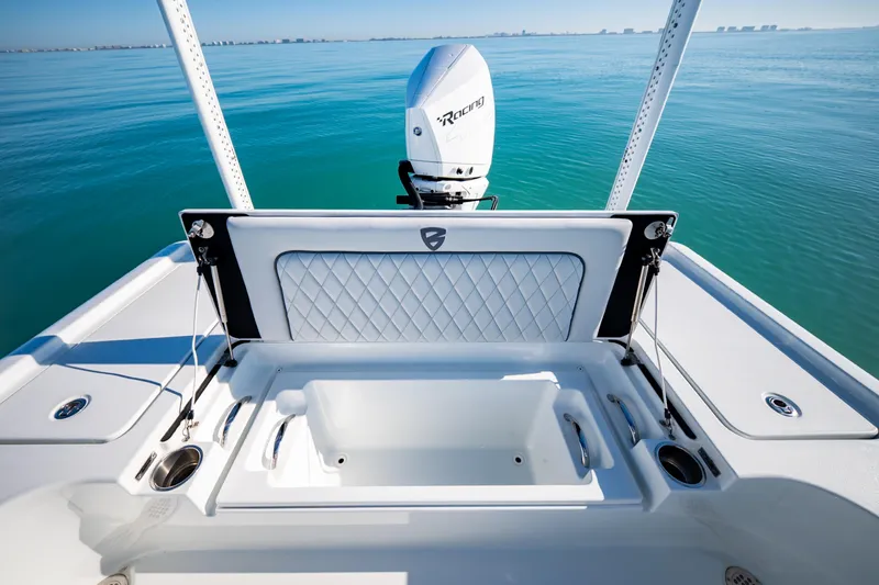  Yacht Photos Pics 2016 Barker Boatworks 26 Calibogue Bay, featuring sleek deck and powerful outboard motor.