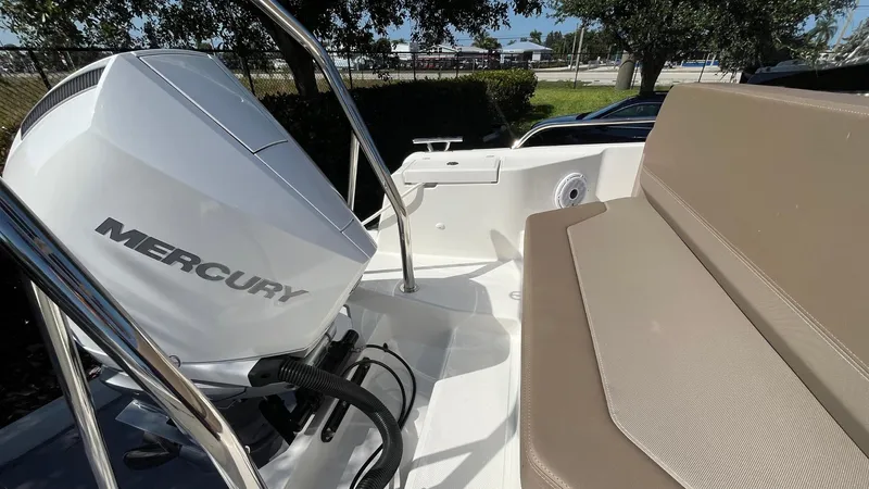 In-stock 2024 Nimbus T8 #314 Yacht Photos Pics 2024 Nimbus Tender 8 #314 boat with Mercury engine and beige seating.