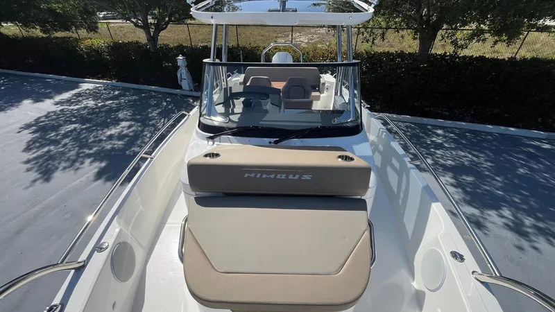 In-stock 2024 Nimbus T8 #314 Yacht Photos Pics 2024 Nimbus Tender 8 #314 boat with cushioned seating and sleek design.
