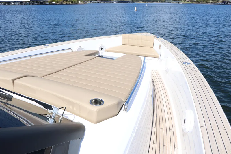  Yacht Photos Pics 2024 Pardo Yachts P43 with spacious deck and luxurious seating on calm waters.