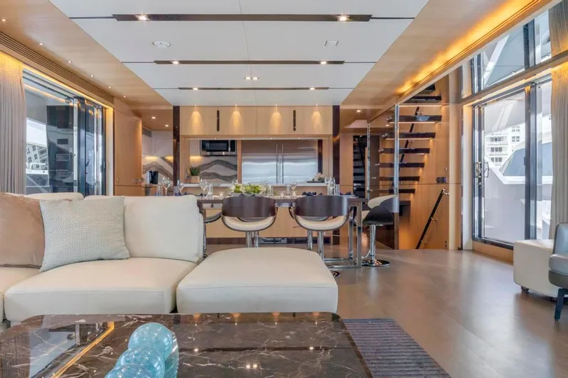 Bella Tu Yacht Photos Pics Salon and Dining Area Forward