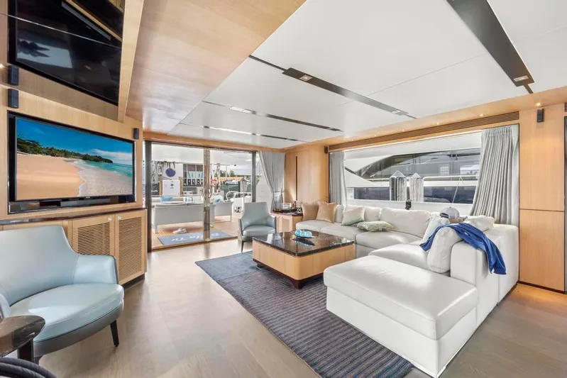 Bella Tu Yacht Photos Pics Salon Chair and Sofa Looking Aft