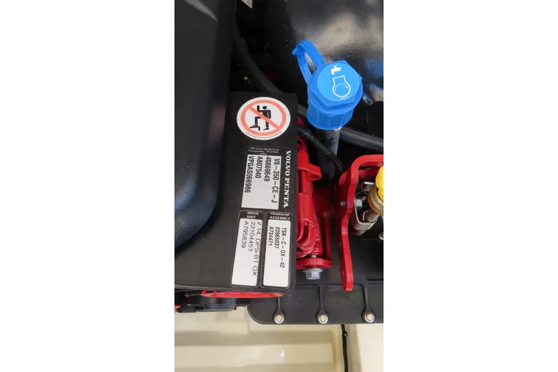  Yacht Photos Pics Engine compartment of 2018 Chris Craft Launch 34 with Volvo Penta components.