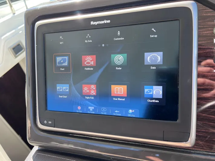  Yacht Photos Pics Raymarine navigation display on 2016 Sea Ray 350 Sundancer boat.