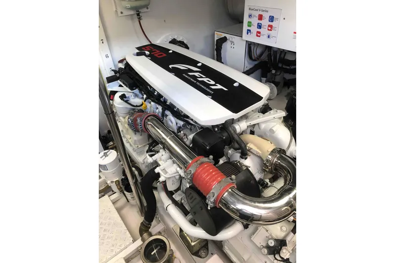  Yacht Photos Pics Engine room of 2020 Sundeck Yachts 580 with FPT marine engine.
