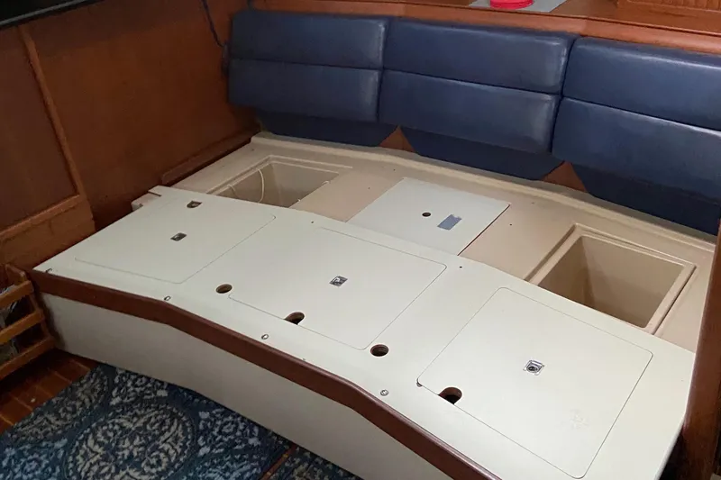 Priva Sea Yacht Photos Pics Interior storage compartments on a 2003 Island Packet 485 sailboat.
