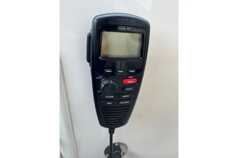  Yacht Photos Pics VHF marine radio on 2018 Pursuit OS 325 Offshore boat.