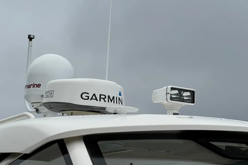  Yacht Photos Pics 2018 Pursuit OS 325 Offshore boat with Garmin and Raymarine radar equipment.