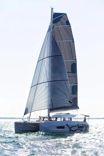  Yacht Photos Pics Manufacturer Provided Image: Sailing catamaran Excess 11, 2026 model, gliding on open water.