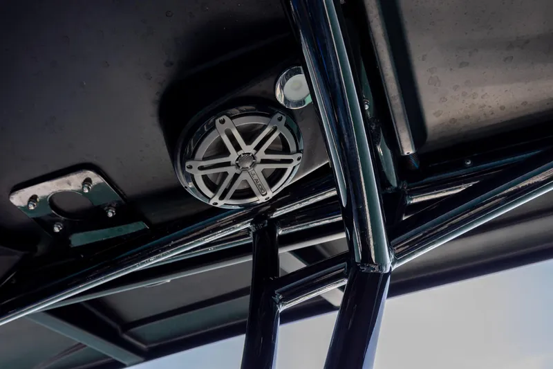  Yacht Photos Pics Close-up of 2020 Nor-Tech 390 Sport Center Console's speaker and framework.