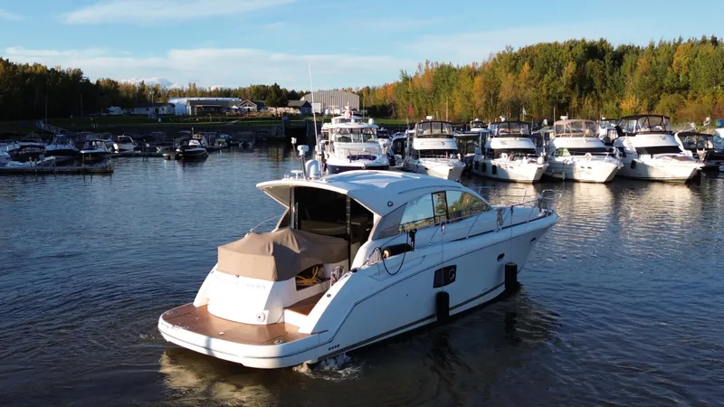  Yacht Photos Pics Prestige 440 S yacht from 2012 docked in a scenic marina.