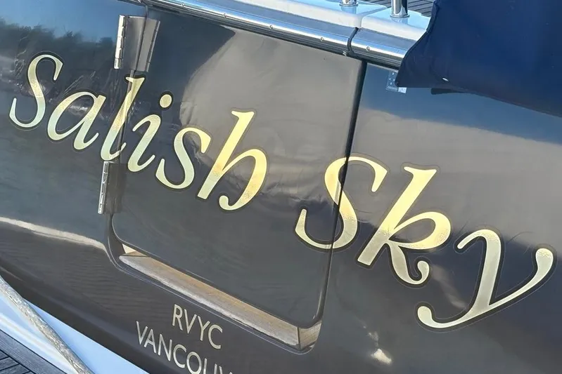 Salish Sky Yacht Photos Pics 2015 Sabre 54 Salon Express yacht "Salish Sky" docked, RVYC Vancouver.