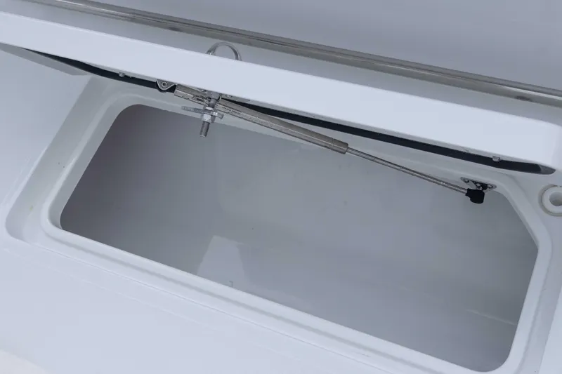  Yacht Photos Pics Open storage compartment of 2026 Sea Hunt Gamefish 27 Coffin Box boat.