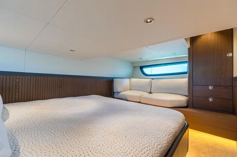 Eclipse 505 Shadow 003 Yacht Photos Pics Luxurious interior of 2026 ECLIPSE 505 Shadow yacht with cozy seating and modern design.