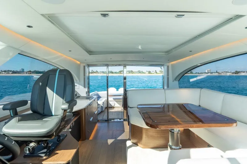 Eclipse 505 Shadow 003 Yacht Photos Pics Luxurious interior of 2026 ECLIPSE 505 Shadow yacht with ocean view.