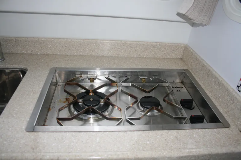 Catcher Yacht Photos Pics Stainless steel stove in 2019 Ocean Sport Roamer 30 yacht kitchen.