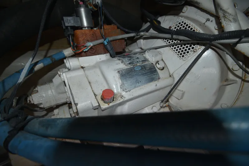 Series 60 Engines Yacht Photos Pics Engine compartment of a 2006 Ocean 46 Super Sport boat.