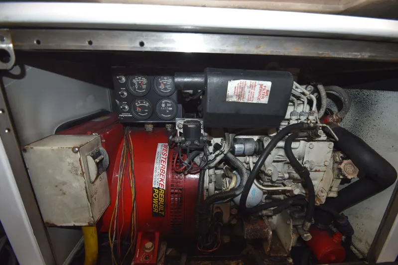 Series 60 Engines Yacht Photos Pics Engine compartment of a 2006 Ocean 46 Super Sport boat.