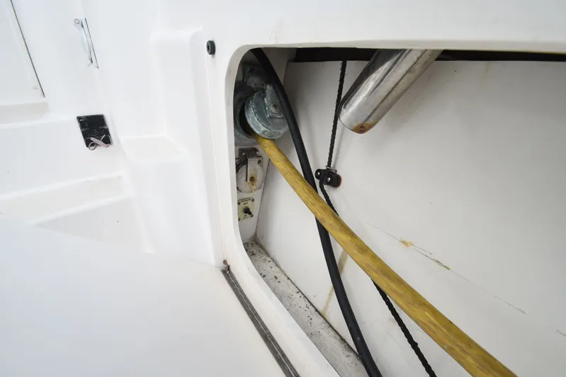Series 60 Engines Yacht Photos Pics Close-up of 2006 Ocean 46 Super Sport boat cable.