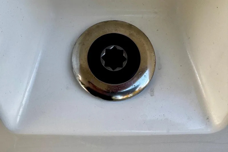 Changes In Latitude Yacht Photos Pics Sink drain in Beneteau Swift Trawler 41 Fly, 2022 model.