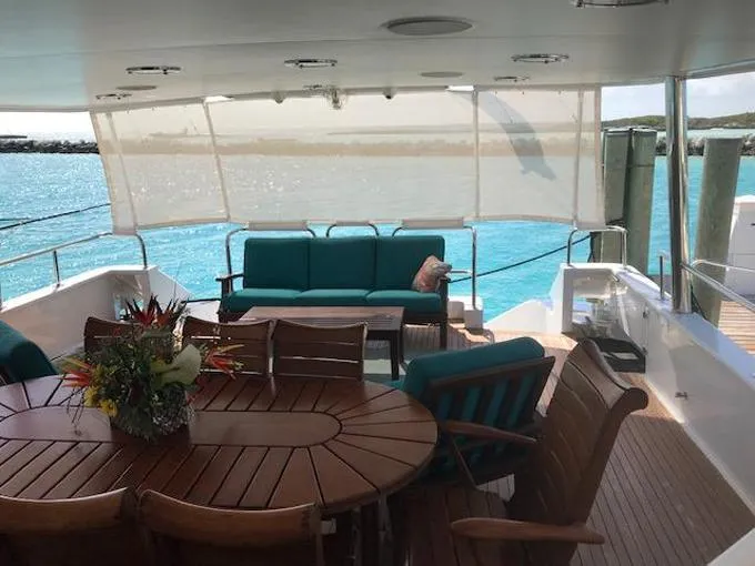 Mon Sheri Yacht Photos Pics Aft Deck Sunshade