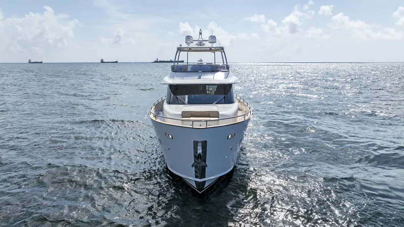  Yacht Photos Pics Azimut Magellano 76 yacht cruising on open sea, 2016 model.