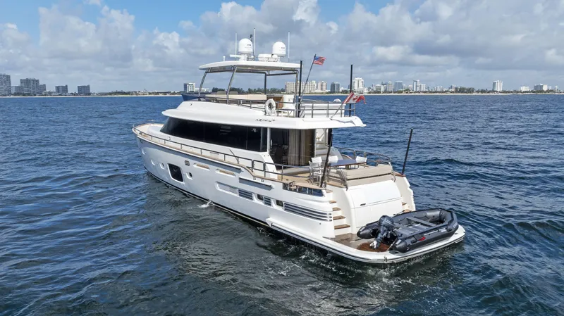  Yacht Photos Pics Luxury Azimut Magellano 76 yacht cruising on open water, 2016 model.