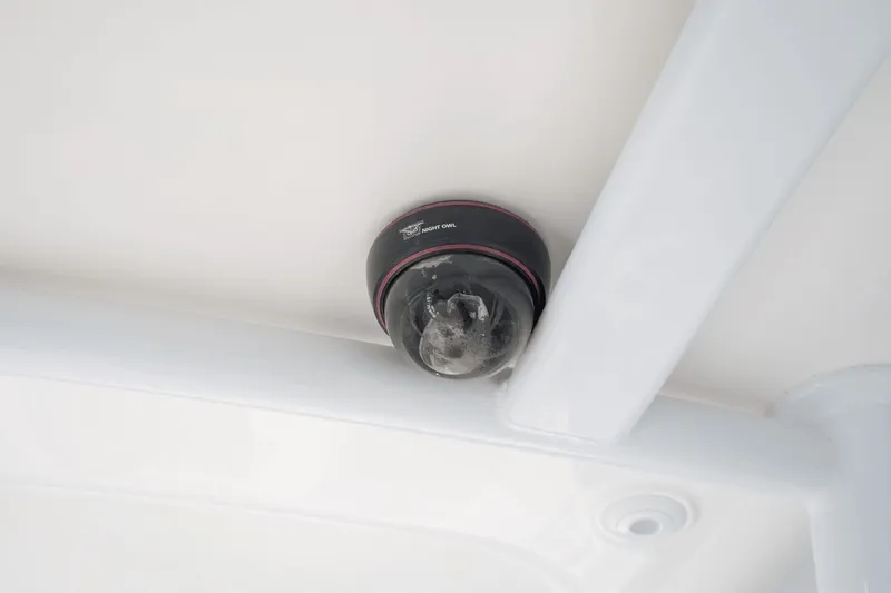  Yacht Photos Pics Security camera installed on a 2015 Intrepid 327 CC INFUSED boat ceiling.