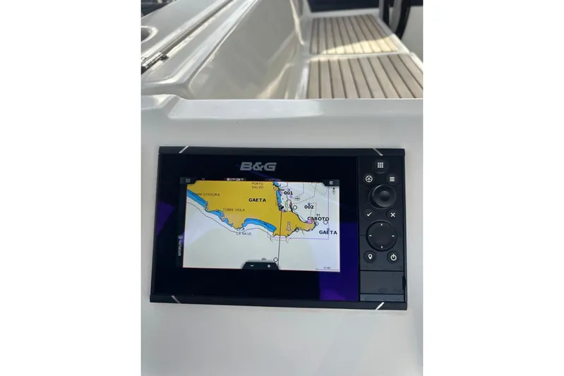 Margaret Yacht Photos Pics B&G navigation system on 2014 Beneteau Oceanis 48 sailboat, displaying Gaeta map.