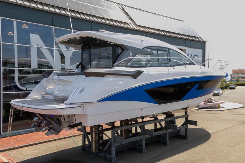  Yacht Photos Pics 2025 Beneteau Gran Turismo 45 yacht displayed outdoors, showcasing sleek design and modern features.