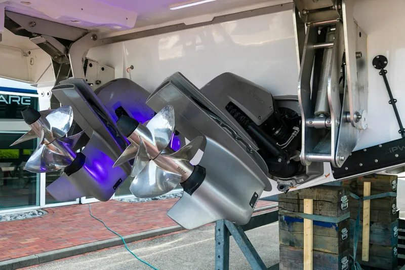  Yacht Photos Pics 2025 Beneteau Gran Turismo 45 boat propellers and engine detail.