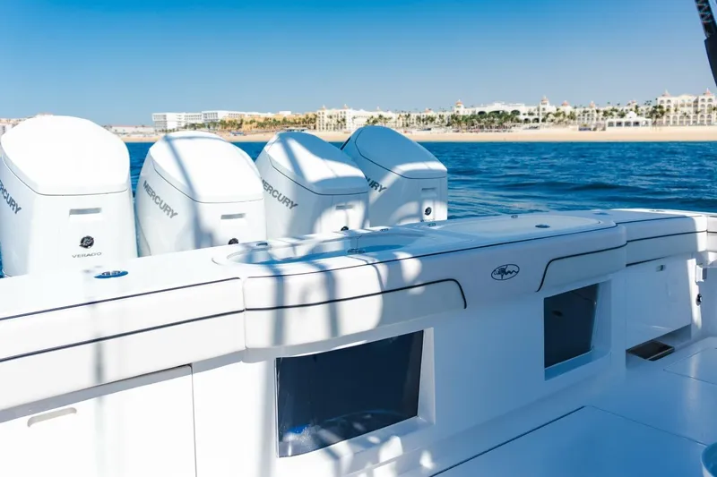 Galati Yacht Sales Trade Yacht Photos Pics 2024 Valhalla Boatworks V-55 with Mercury engines on open water.