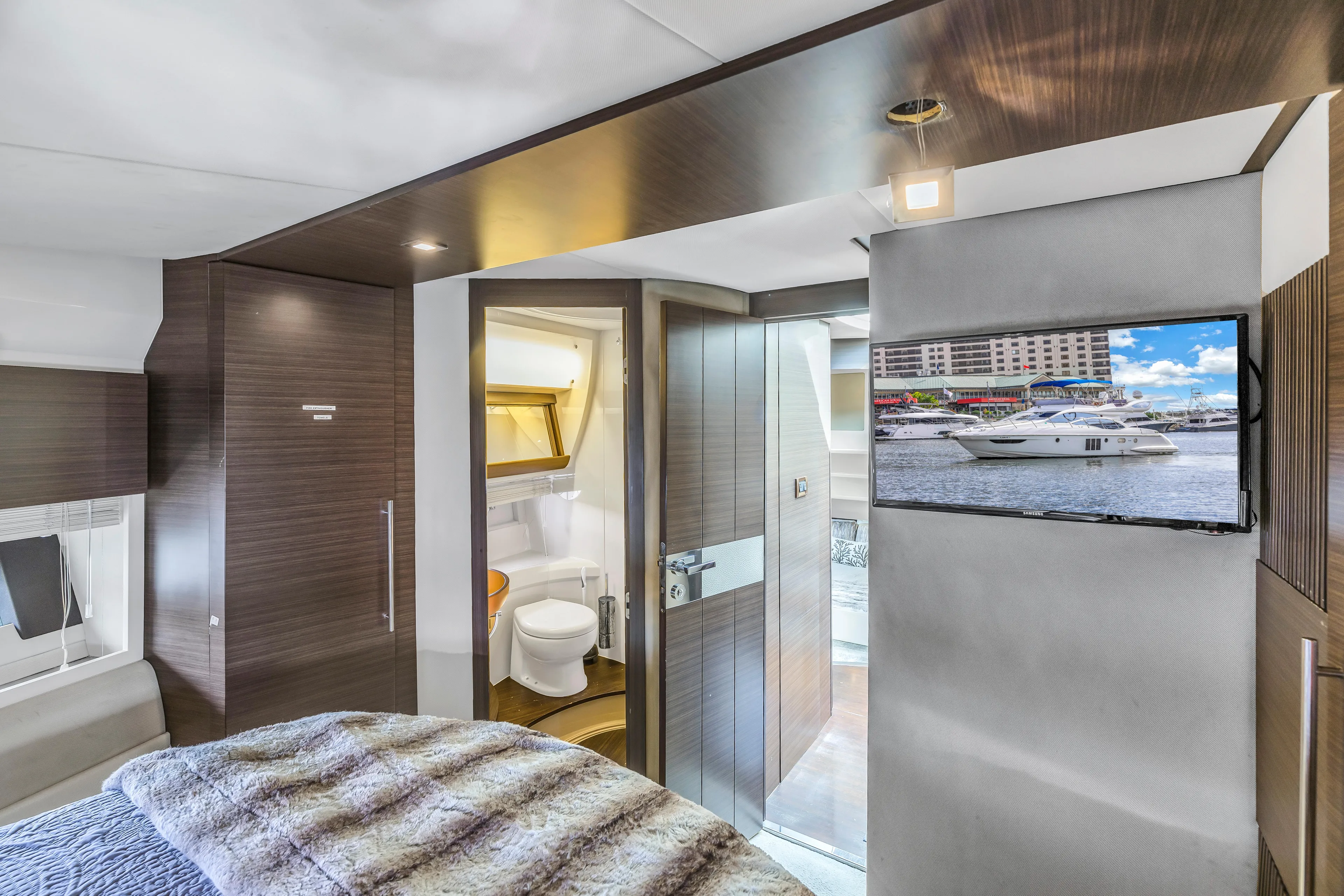 Liquidity Yacht Photos Pics Luxurious interior of 2012 Azimut 48 Flybridge yacht with modern amenities.