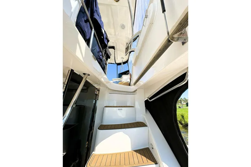  Yacht Photos Pics 2008 Sea Ray 47 Sedan Bridge yacht interior stairs with sleek design and modern features.